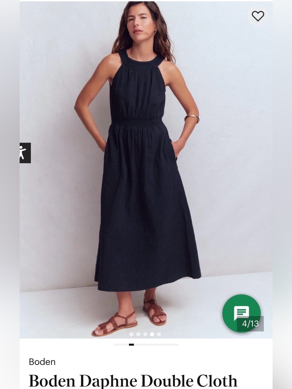 NWT Boden Sleeveless Navy Maxi Dress - Elegant Women's Summer Dress, Size 10. - Picture 1 of 10
